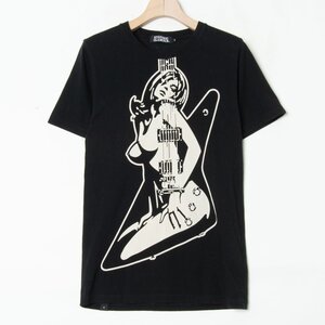 【1円スタート】メール便○ HYSTERIC GLAMOUR ヒステリックグラマー クルーネック半袖Tシャツ カットソー 綿100％ ブラック 黒 S メンズ