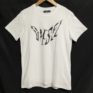 #snc ディーゼル DIESEL Tシャツ L 白 半袖 カットソー ロゴ 立体風プリント レディース [811555]