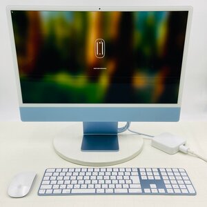 美品 iMac 24インチ Retina4.5Kディスプレイ (Late 2023) Apple M3 8コア/24GB/SSD 1TB ブルー MQRQ3J/A 動作確認済み