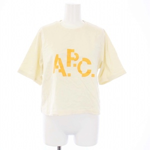 アーペーセー A.P.C. DECALE別注 プリント Tシャツ カットソー 半袖 クロップド丈 S ベージュ /KH レディース