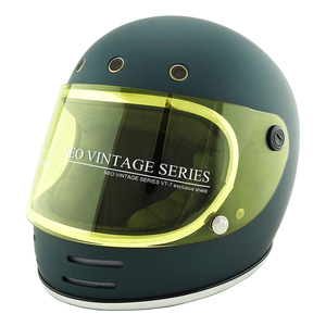 フルフェイスヘルメット マットグレー×イエローシールド Lサイズ:59-60cm対応 VT-9 ステッカー付き VT9