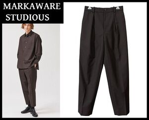 ■ 定価31,900円 美品 MARKAWARE STUDIOUS マーカウェア ステュディオス 別注 21ss EX.PEGTOP TROUSERS ペグトップ トラウザーズ パンツ S