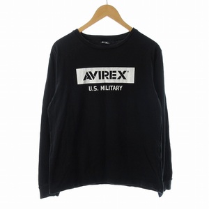 アヴィレックス AVIREX Tシャツ ロゴ トレーナー プルオーバー 黒 ブラック /EE メンズ