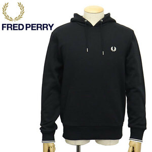 FRED PERRY (フレッドペリー) M2643 TIPPED HOODED SWEATSHIRT フードスウェットシャツ FP465 102BLACK S