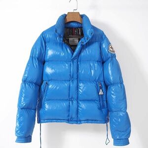 4-YD066 モンクレール MONCLER EVEREST 三角タグ ダウンジャケット ブルー 3 正規品 メンズ