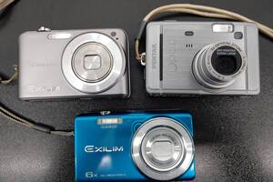 #2932A 【使用品】デジタルカメラ 3点セット CASIO PENTAX EX-Z1080 EX-ZS25 OptioS30 デジカメ 電池式 充電式【動作未確認/現状お渡し】