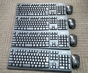 ●バッファローワイヤレスキーボード＆マウス BSKBW110S/BUFFALO 4個セット　【動作OK】