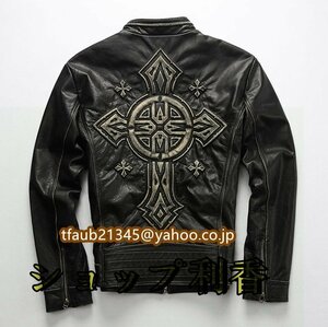 レザージャケット カウハイド 牛革 ライダース 本革 メンズファッション 革ジャン アメカジ バイクレザー ジャンパー S～5XL