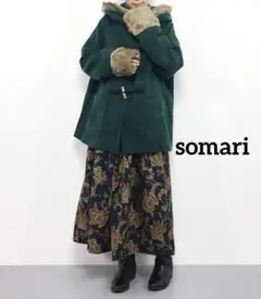 somari ファーコート レディース アウターフード ダッフル フェイクファー