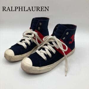 RALPHLAUREN ラルフローレン　ハイカットスニーカー　スニーカー　3 レディース　ネイビー　赤　レッド　靴　履き物