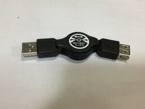 USB延長ケーブル　リール式　全長７０㎝　最小9.5㎝　　２個セット　2F7A　9905　1-4