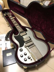 Gibson Custom Shop Historic Collection SG Standard Reissue Maestro Left Hand V.O.S/Silver Sparkle 2015