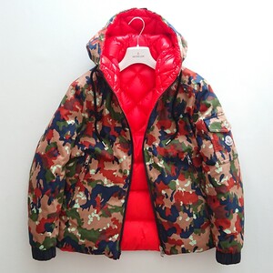 22AW イタリア製 MONCLER SLAMET JACKET ライバーマスターカモ × シャイニーオレンジ リバーシブル ダウンジャケット 迷彩 カモフラージュ