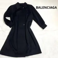 680 BALENCIAGA バレンシアガ ステンカラーコート ブラック 7R