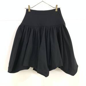 ☆希少 80s〜90s Vintage アーカイブ 丸文字タグ Yohji Yamamoto ヨウジヤマモト 変形スカート ブラック サイズS【送料一律/同梱可能】H