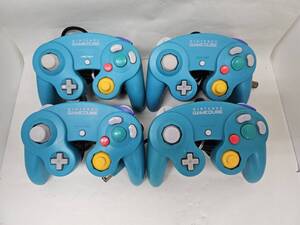 【動作確認済】 ニンテンドー ゲームキューブ コントローラー エメラルドブルー 4個 Nintendo GameCube GC