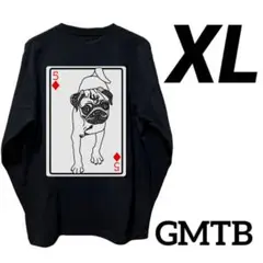 新品 GMTB ロングTシャツ ロンT 黒 パグ 犬 トランプ XL LL