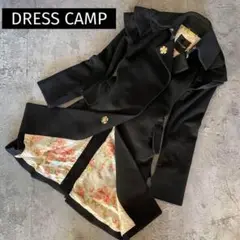 DRESS CAMP ドレスキャンプ ロングコート カシミヤ混 花柄 ベルト付