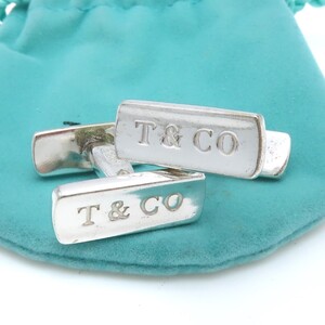 【送料無料】 Tiffany&Co. ヴィンテージ ティファニー T&CO ロゴ シルバー カフス リンクス SV925 1837 スーツ メンズ HA345