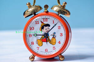ヴィンテージ　美品 　レア　ピノキオ　PHINNEY-WALKER 　 ピノキオ アラーム時計 　 OH済み 　ディズニー