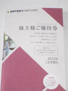 Gah:240117:東急不動産HD 株主様ご優待券冊子 宿泊優待は２枚 2024/8/31