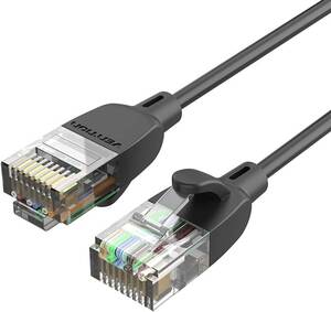 VENTION Lanケーブル Cat6 UTP 極薄 ウルトラスリム ツメ折れない 10Gbps 500MHz テレビ パソコン 接続ケーブル RJ45 (5m / IBIBJ)