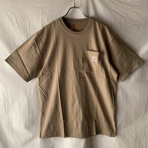 未使用 US規格 Carhartt カーハート ポケT ワンポイント Tシャツ DES デザート M 検 ヴィンテージ OLD 100%COTTON コットン ４