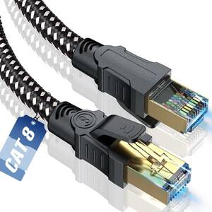 【在庫処分】40Gbps 2000MHz SFTP RJ45 有線lanケーブルカテゴリー8イーサネットケーブル 超高速らんけーぶ