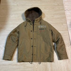 トイズマッコイ　デッキジャケット　フード　　38 カーキベージュ　ミリタリー　TOYS McCOY　deck jacket 