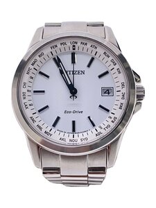 CITIZEN◆ソーラー腕時計/アナログ/ステンレス/WHT/SLV/H149-S104858