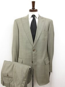 超美品【ブルックスブラザーズ Brooks Brothers】シングル2ボタン スーツ (メンズ) size40/33REG ベージュ系 織柄 イタリア製□32RMS0310