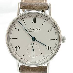 【１円スタート！！】NOMOS ノモス LUDWIG ラドウィッグ 手巻き 腕時計 ホワイト文字盤 裏スケルトン 箱・保証書・取扱説明書