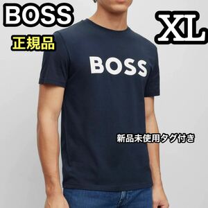 送料無料 HUGO BOSS ORANGE ヒューゴ ボス 半袖 Tシャツ ネイビー 正規品 XL 大谷翔平 ロゴT シンプル navy