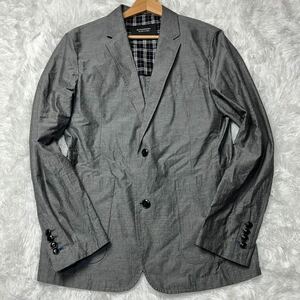 BURBERRY BLACK LABEL バーバリーブラックレーベルテーラードジャケット 背抜き グレー Lサイズ