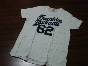 送料無料☆FRANKLIN MARSHALLデカロゴ半袖Tシャツ/メンズ/L/白/フランクリンマーシャル
