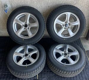 【京都府引き取り限定】BALMINUM 5穴 4本セット 195/65R15 バリ溝 トヨタ車 ブリヂストン ブリザック スタッドレス【発送不可】 