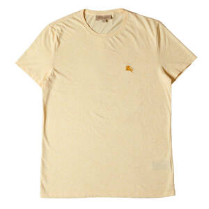 BURBERRY バーバリー Tシャツ サイズ:M メランジ ワンポイント ホースマーク 刺繍 エンブロイダリー クルーネック 4050572 18SS イエロー