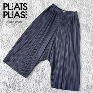 【希少】Pleats Please プリーツプリーズ サルエル ワイド プリーツ パンツ 変形 ISSEY MIYAKE イッセイミヤケ グレー 1サイズ