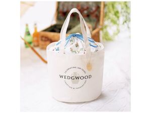 残1/GLOW グロー WEDGWOOD ウェッジウッド 260周年記念 ロゴバッグ 2019年7月号 付録 限定 ワイルドストロベリー トートバッグ エコバッグ