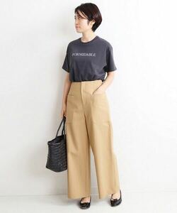 IENA イエナ　ladies レディース　パッチポケット コットンワイドパンツ　ボトムス　ハイウエスト　ストレッチ size:36/S collar:ベージュ