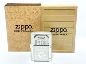 (42) ZIPPO ジッポ ジッポー オイルライター SURVIVAL GEAR サバイバル ギア サバイバルツール付き シルバー系 喫煙具