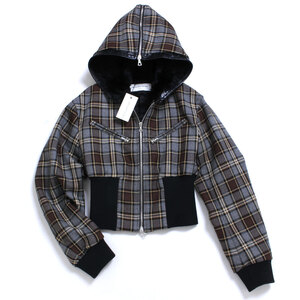 【タグ付き・新品・定価188,100円】DRIES VAN NOTEN VATION 1037 W.W.JACKET sizeS GRY ドリスヴァンノッテン ショート丈 チェックブルゾン