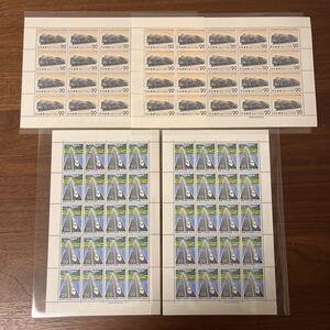 切手 鉄道100年記念 1972 2種 4シート 額面1,600円