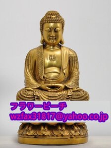 密教法具 寺院用仏具 仏教 釈迦如来仏像 真鍮製 仏教芸術品 高さ38cm