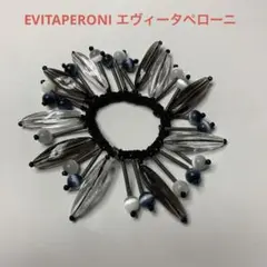 EVITAPERONIエヴィータペローニヘアアクセサリー シュシュ黒モノトーン