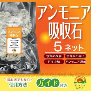 初心者に【アンモニア吸収石　5ネット】めだか　PSB　メダカ卵　針子　稚魚　鯉　金魚　クロレラ　熱帯魚ミジンコ　ゾウリムシ にどうぞ