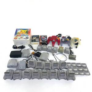 【中古・ジャンク品】N64周辺機器 まとめ売り ピカチュウげんきでちゅう コントローラ バイオセンサー NSIXTY-FOUR 64GBパック 他.,