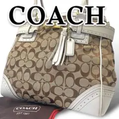 【良品】COACH コーチ トートバッグ キャンバス シグネチャー 肩掛け