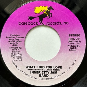 【試聴 7inch】Inner City Jam Band / What I Did For Love 7インチ 45 muro koco フリーソウル サバービア 