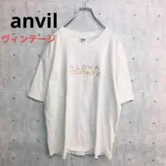 z☆0198 ヴィンテージ アンビル Tシャツ 白 XL USA製 アロハ刺繍